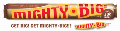 Illustration of a ridiculously large candy bar
