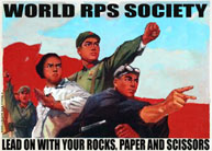 Poster for rock paper scissors society