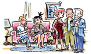 Illustration of cocktail party