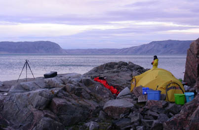 Narwhal researchers Marianne Marcoux and Marie Auger-Méthé called this tent home for three weeks. 