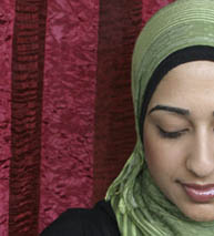 Woman with head scarf