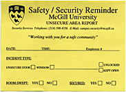 Safety/Security Reminder