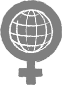 Illustration of a globe in a woman symbol